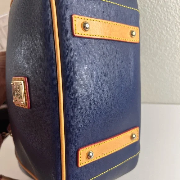 Dooney & Bourke Navy and Tan Shoulder Bag